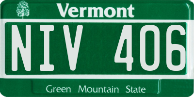 VT license plate NIV406