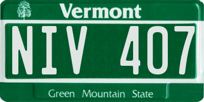 VT license plate NIV407
