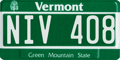 VT license plate NIV408