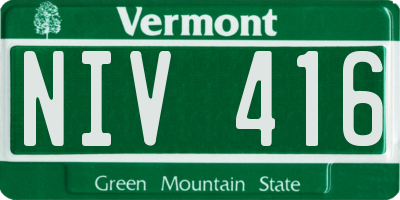 VT license plate NIV416