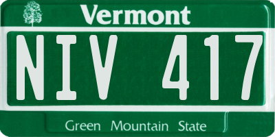 VT license plate NIV417