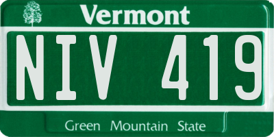 VT license plate NIV419
