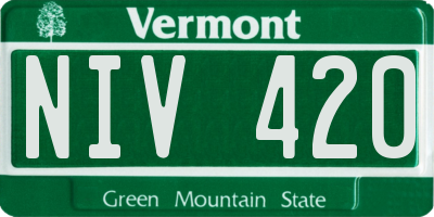 VT license plate NIV420