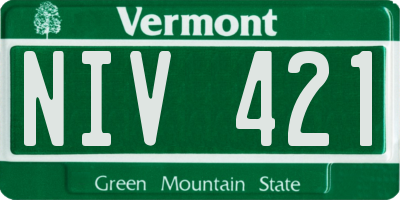 VT license plate NIV421