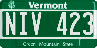 VT license plate NIV423