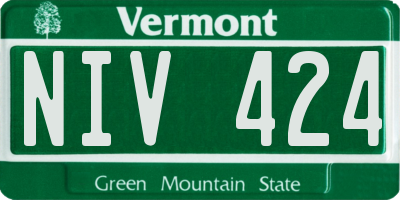 VT license plate NIV424