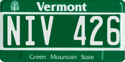 VT license plate NIV426