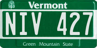 VT license plate NIV427