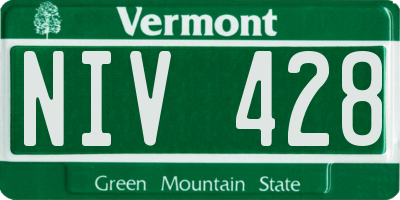 VT license plate NIV428