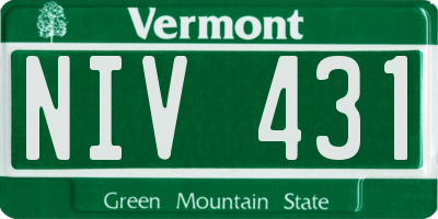 VT license plate NIV431