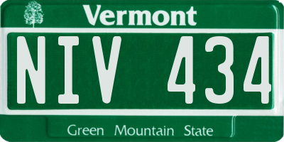 VT license plate NIV434