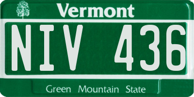 VT license plate NIV436