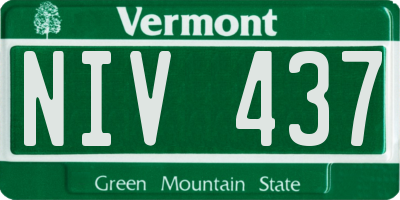 VT license plate NIV437