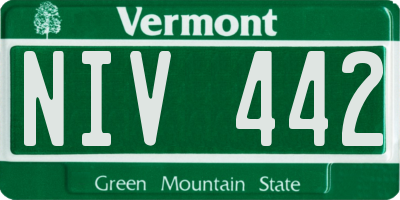 VT license plate NIV442
