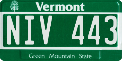 VT license plate NIV443