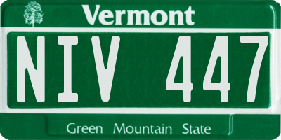 VT license plate NIV447