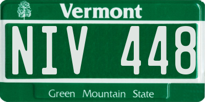 VT license plate NIV448