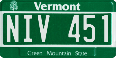 VT license plate NIV451