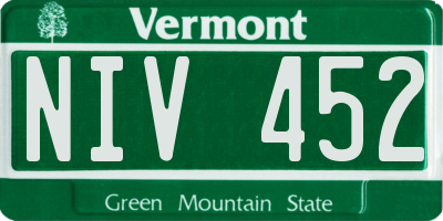 VT license plate NIV452