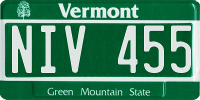 VT license plate NIV455