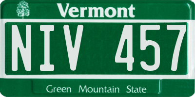 VT license plate NIV457