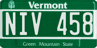VT license plate NIV458