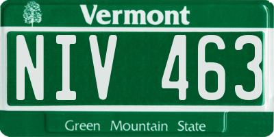 VT license plate NIV463
