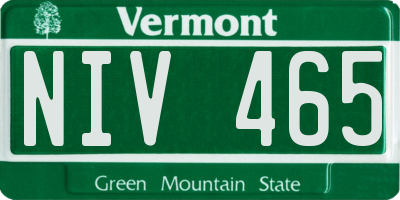 VT license plate NIV465