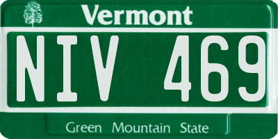VT license plate NIV469