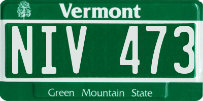 VT license plate NIV473