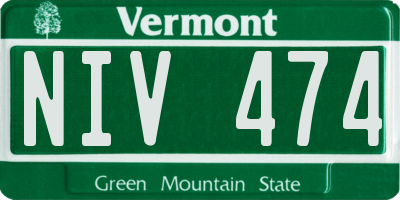 VT license plate NIV474