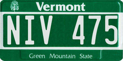 VT license plate NIV475