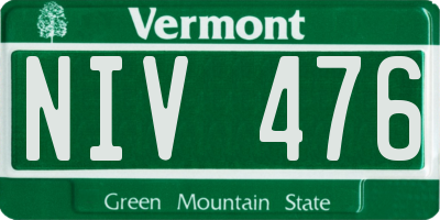 VT license plate NIV476