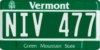 VT license plate NIV477