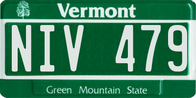VT license plate NIV479