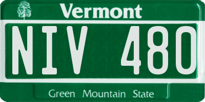 VT license plate NIV480