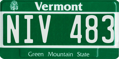 VT license plate NIV483
