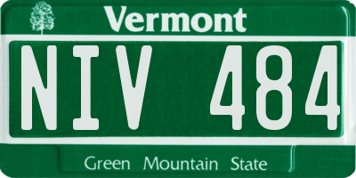 VT license plate NIV484