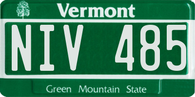 VT license plate NIV485