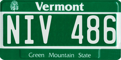 VT license plate NIV486