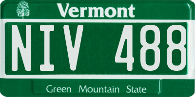 VT license plate NIV488
