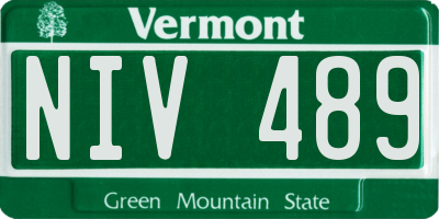 VT license plate NIV489