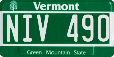 VT license plate NIV490