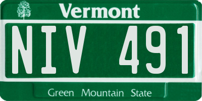 VT license plate NIV491
