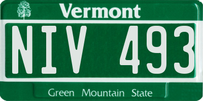 VT license plate NIV493