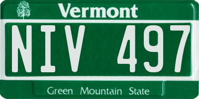 VT license plate NIV497