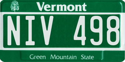 VT license plate NIV498