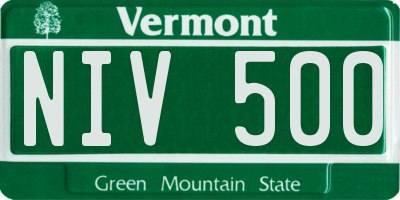 VT license plate NIV500