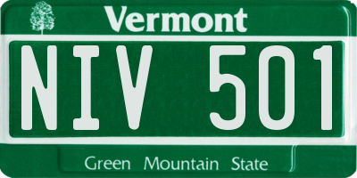 VT license plate NIV501