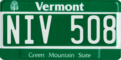 VT license plate NIV508